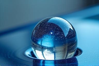 A drop of water beading perfectly on a ceramic-coated car paint surface.