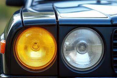 A car headlight is shown half restored, with one side clear and the other hazy.